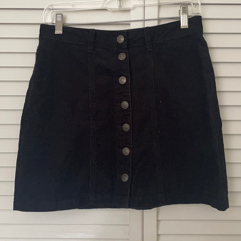 Stradivarius Button Front Corduroy Skirt